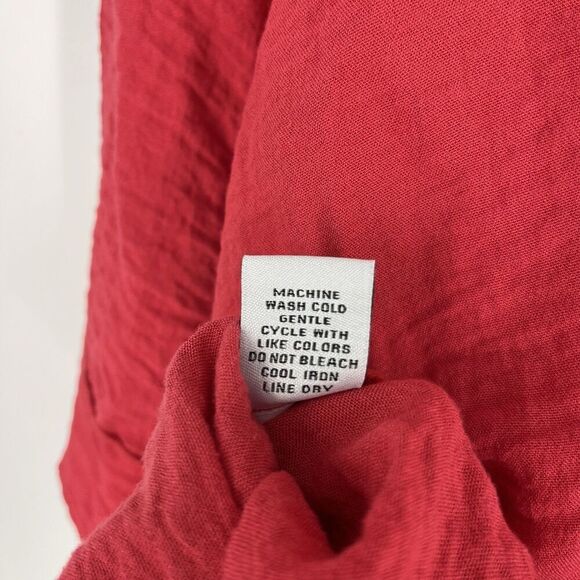 Habitat Top Size Small Womens Rose Red Pieced Button Tunic Boho Shirt Blouse - Picture 9 of 9